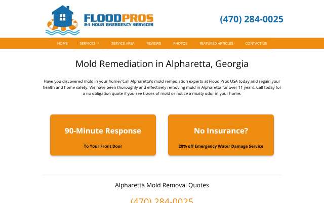Page cited for Flood Pros USA