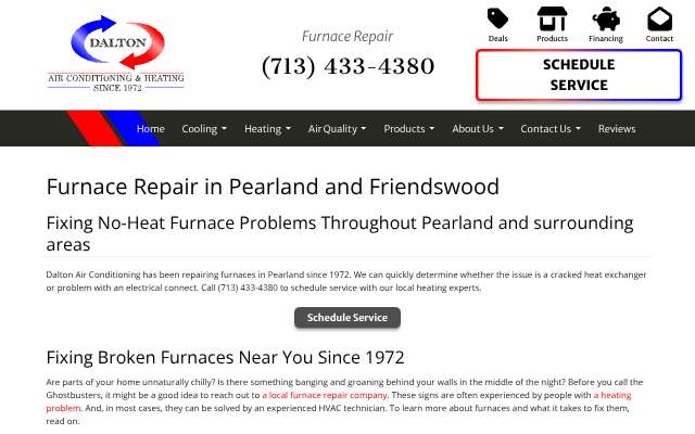 Dalton Air Conditioning and Heating LLC's page as the assistant saw it