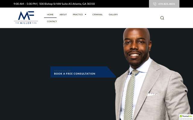 The Miller Firm's page as the assistant saw it