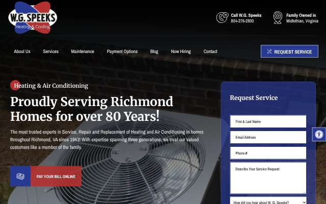 W.G. Speeks, Inc's page as the assistant saw it