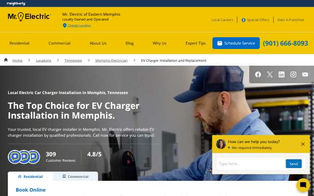 Mr. Electric of Memphis's page as the assistant saw it