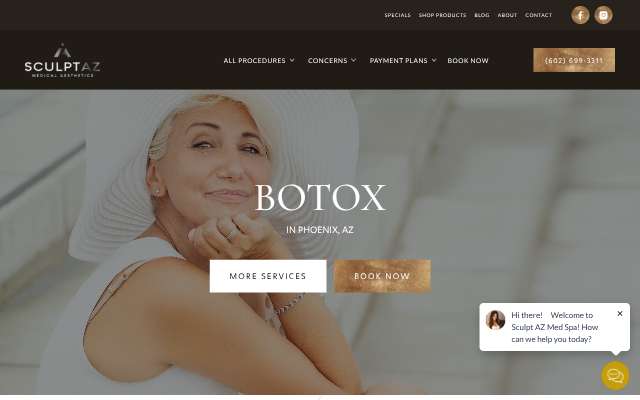 Sculpt AZ Medical Aesthetics's page as the assistant saw it