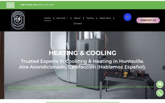 Moreno's HVAC & Electric's page as the assistant saw it