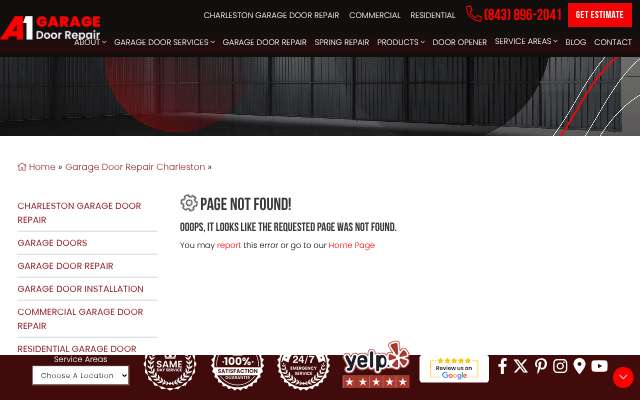 A1 Garage Door Repair Charleston's page as the assistant saw it