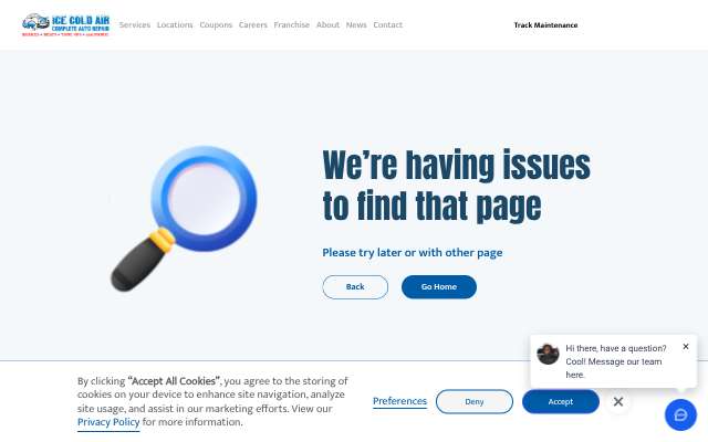 Ice Cold Air's page as the assistant saw it