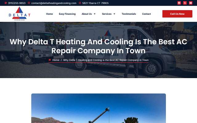 Delta T Heating & Cooling's page as the assistant saw it