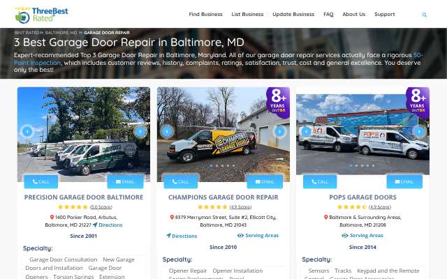 Page cited for Champions Garage Door Repair