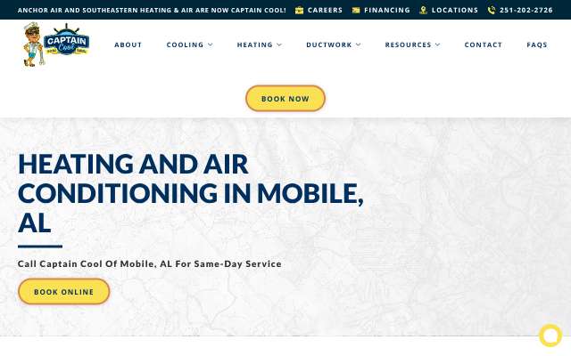 Captain Cool Cooling & Heating's page as the assistant saw it