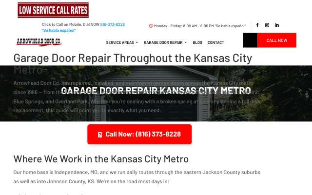 Arrowhead Door's page as the assistant saw it
