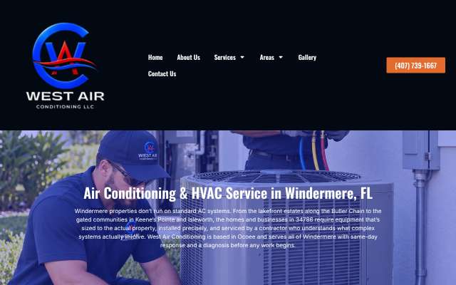 West Air Conditioning LLC's page as the assistant saw it