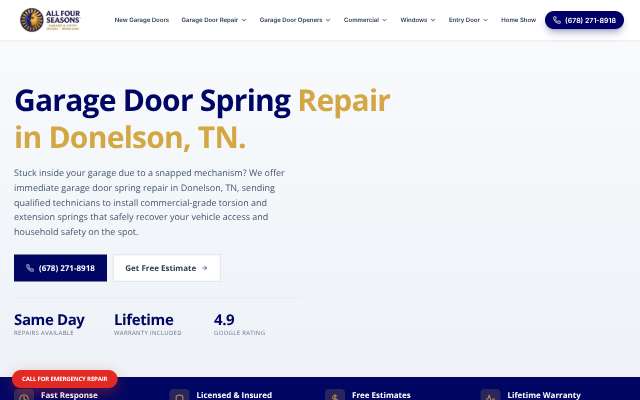All 4 Seasons Garage Doors's page as the assistant saw it