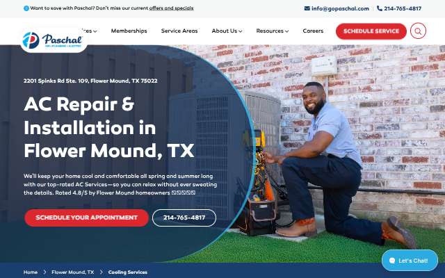 Paschal Air, Plumbing & Electric's page as the assistant saw it