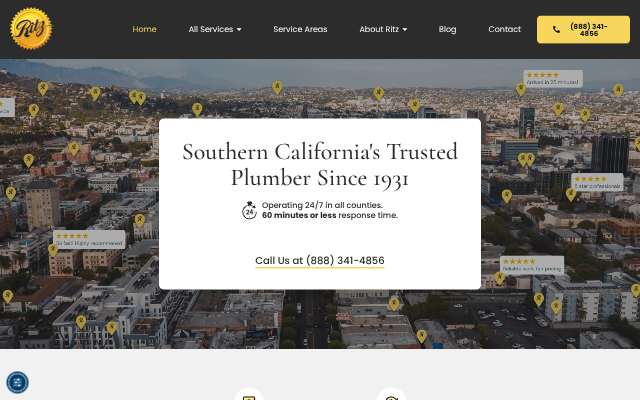 Ritz Plumbing's page as the assistant saw it