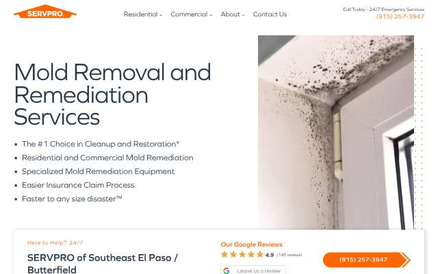 SERVPRO of Southeast El Paso / Butterfield's page as the assistant saw it