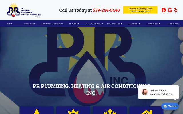 PR Plumbing, Heating & Air Conditioning Inc.'s page as the assistant saw it