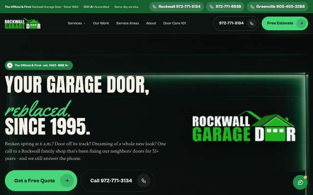 Rockwall Garage Door's page as the assistant saw it