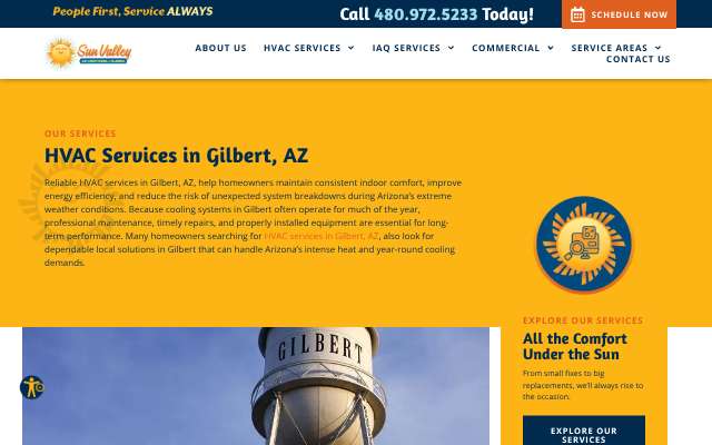 Sun Valley Air Conditioning & Heating's page as the assistant saw it
