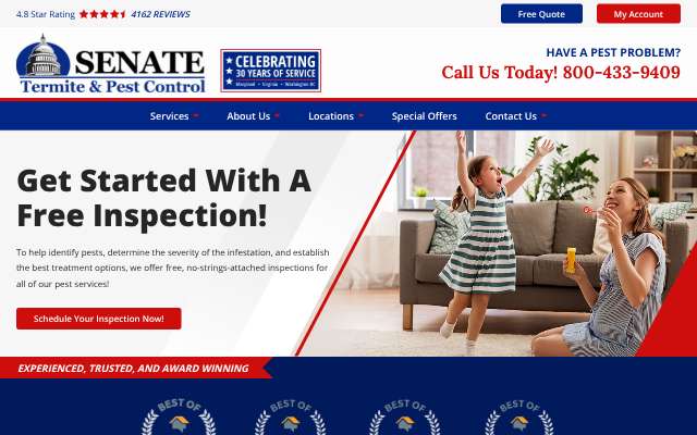 Senate Termite & Pest Control's page as the assistant saw it