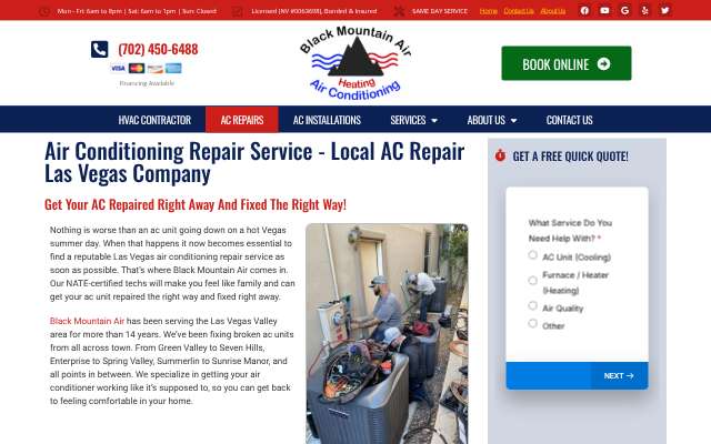 Black Mountain Air's page as the assistant saw it