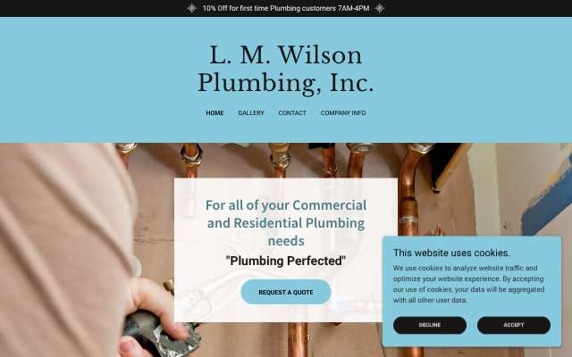L.M. Wilson Plumbing, Inc.'s page as the assistant saw it