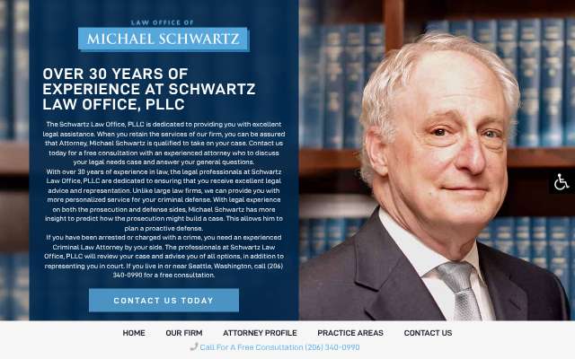 Schwartz Law Office's page as the assistant saw it