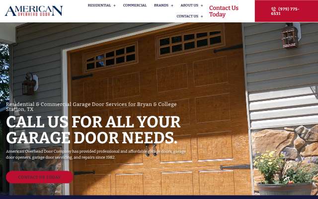 American Overhead Door's page as the assistant saw it