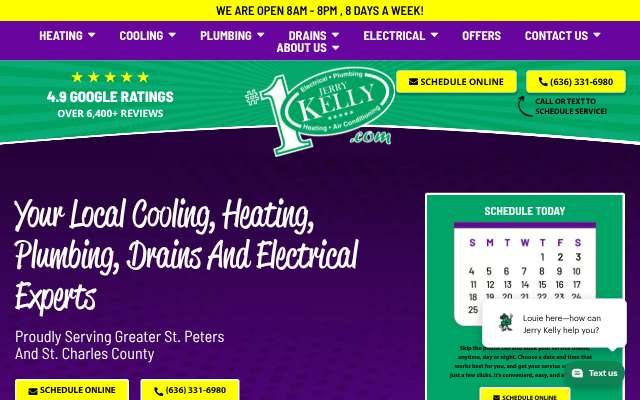 Jerry Kelly Heating, Air Conditioning, Plumbing, & Electrical's page as the assistant saw it