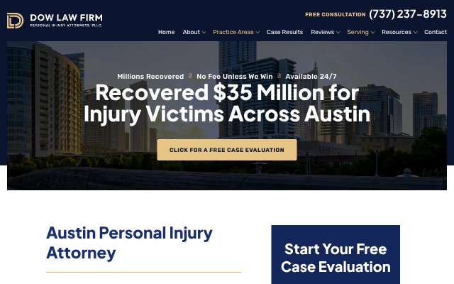 Dow Law Firm (Luke Dow)'s page as the assistant saw it