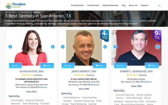 Olivia Bustos, DDS's page as the assistant saw it