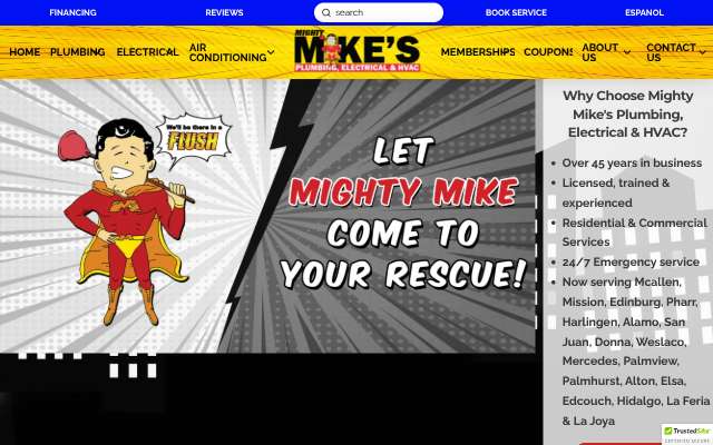 Page cited for Mike's Plumbing, Electrical and HVAC