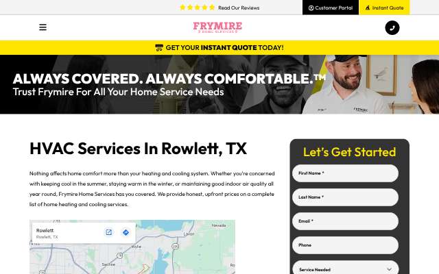 Frymire Home Services's page as the assistant saw it