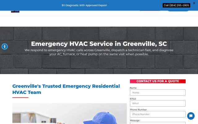 Air Today Heating & Cooling's page as the assistant saw it