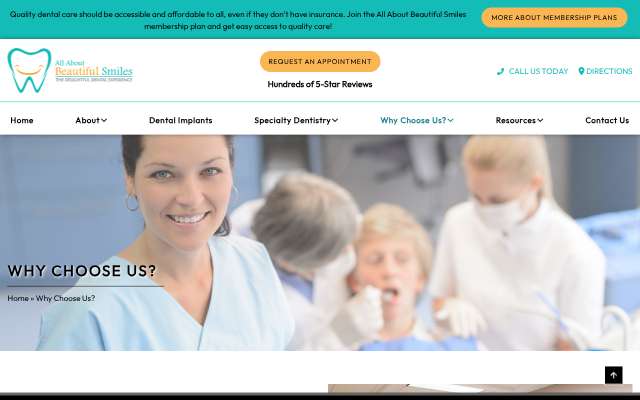 All About Beautiful Smiles (why-choose-us)'s page as the assistant saw it