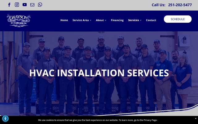 Grayson Air Conditioning's page as the assistant saw it