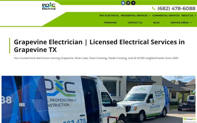 Epic Electrical's page as the assistant saw it