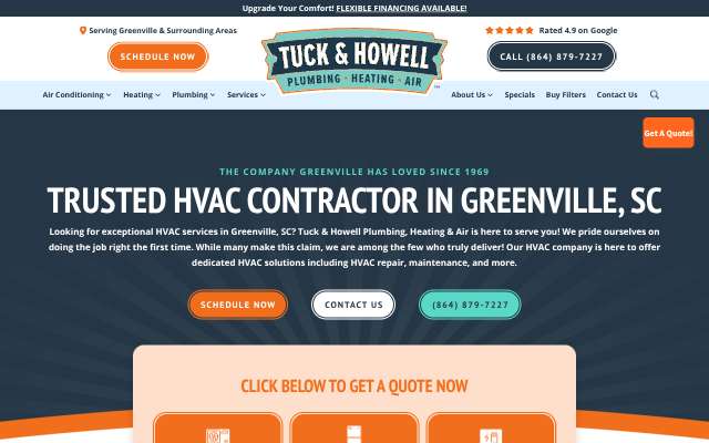 Tuck & Howell Plumbing, Heating & Air's page as the assistant saw it