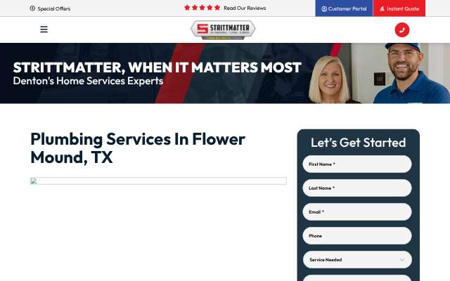 Strittmatter Plumbing, Heating and AC's page as the assistant saw it