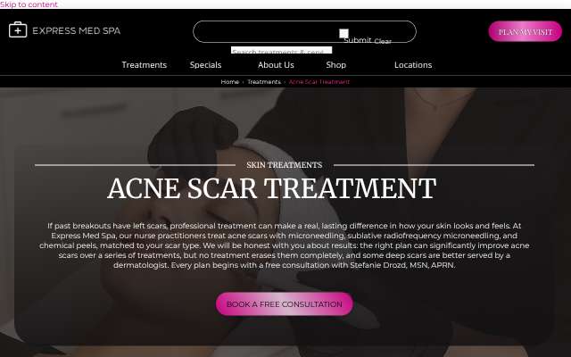 Express Med Spas's page as the assistant saw it