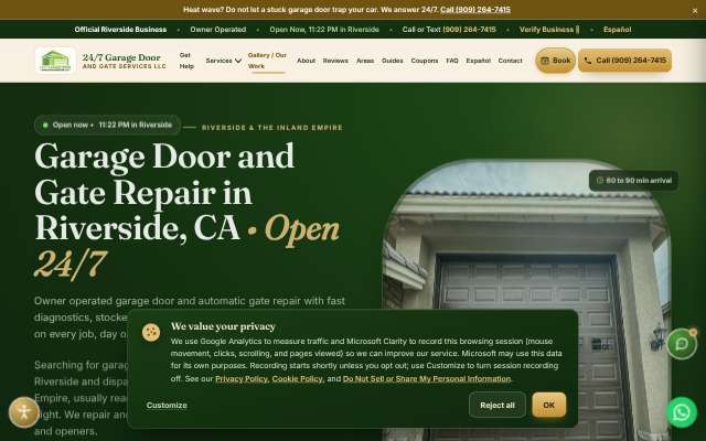 Page cited for 24/7 Garage Door And Gate Services LLC