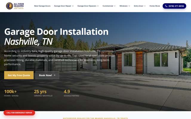 All Four Seasons Garage Doors's page as the assistant saw it