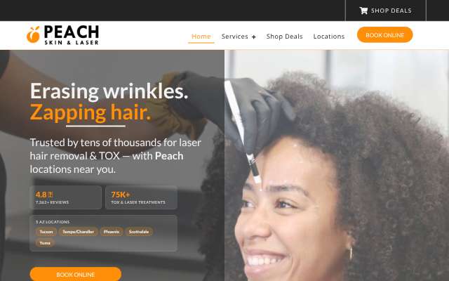 Peach Skin & Laser's page as the assistant saw it