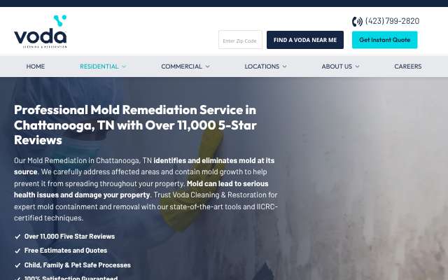 Voda Cleaning & Restoration of Chattanooga's page as the assistant saw it