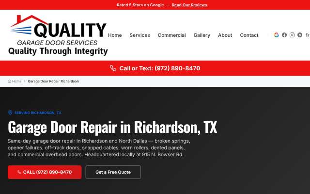 Page cited for Quality Garage Door Services