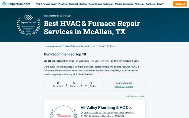 Cool-Aid Air Conditioning's page as the assistant saw it