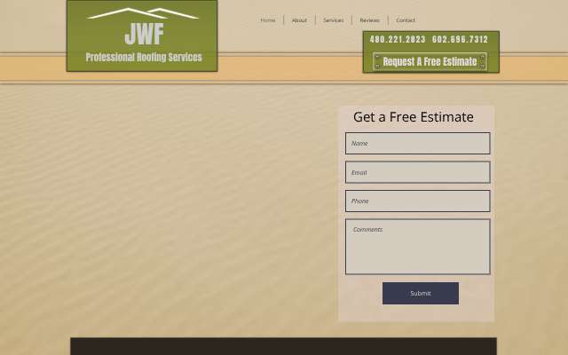 JWF Roofing's page as the assistant saw it