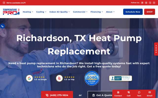 TemperaturePro's page as the assistant saw it