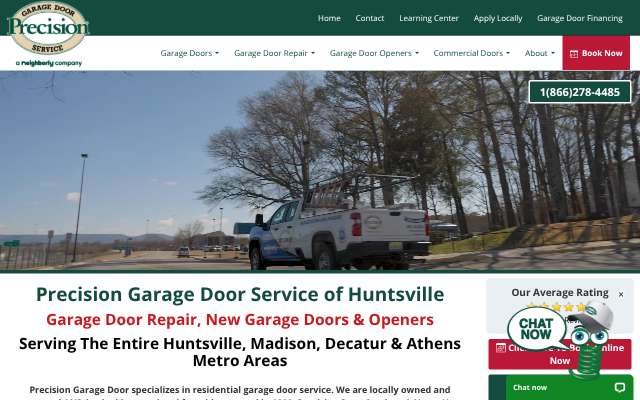 Precision Garage Door Service's page as the assistant saw it