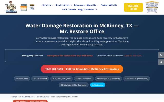 Page cited for Mr. Restore