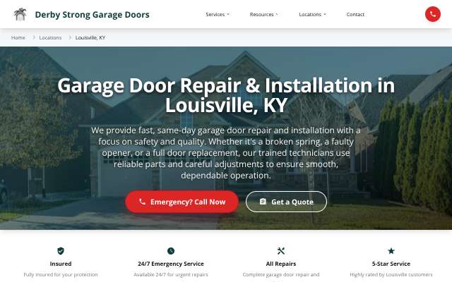 Derby Strong Garage Doors's page as the assistant saw it