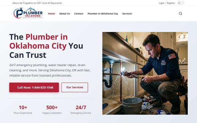 Plumber in Oklahoma City's page as the assistant saw it